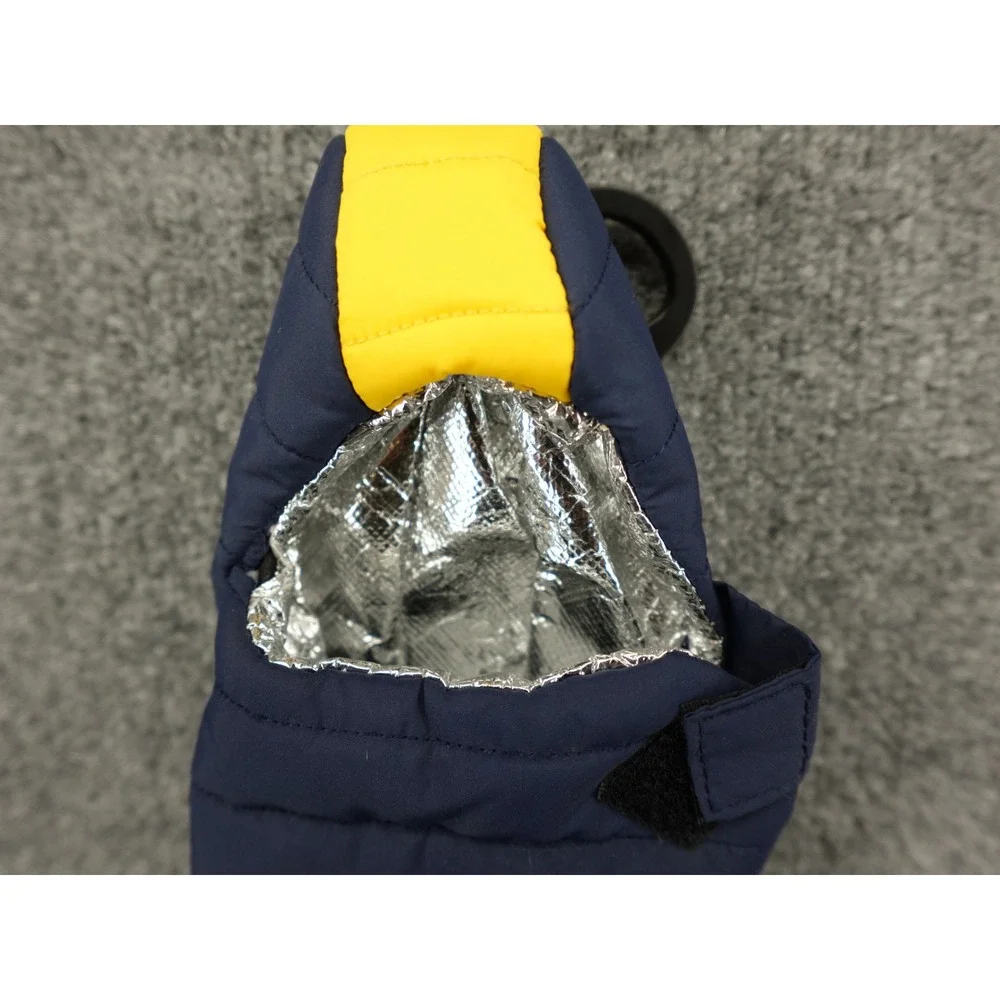 Puffin Drinkwear Sleeping Bag Cooler Navy Blue‎ Yellow Insulated Puffer Jacket